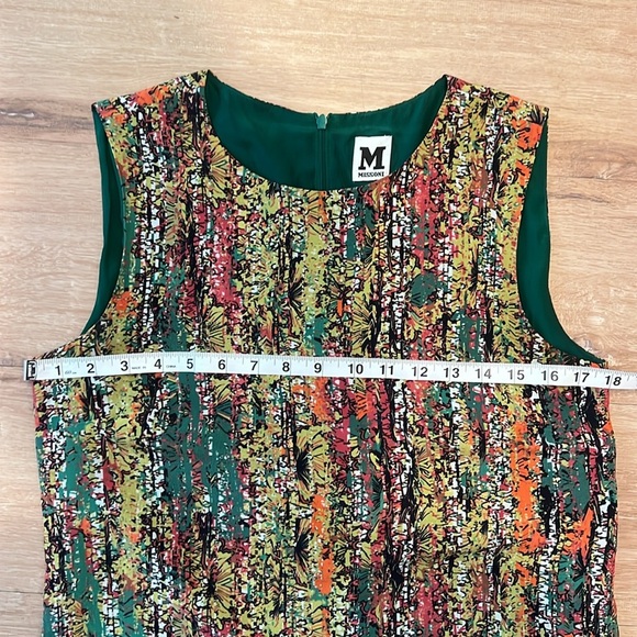 M by Missoni Silk Shift Dress Sleeveless Multi Colored Abstract Floral Size 42/6 - Picture 6 of 10